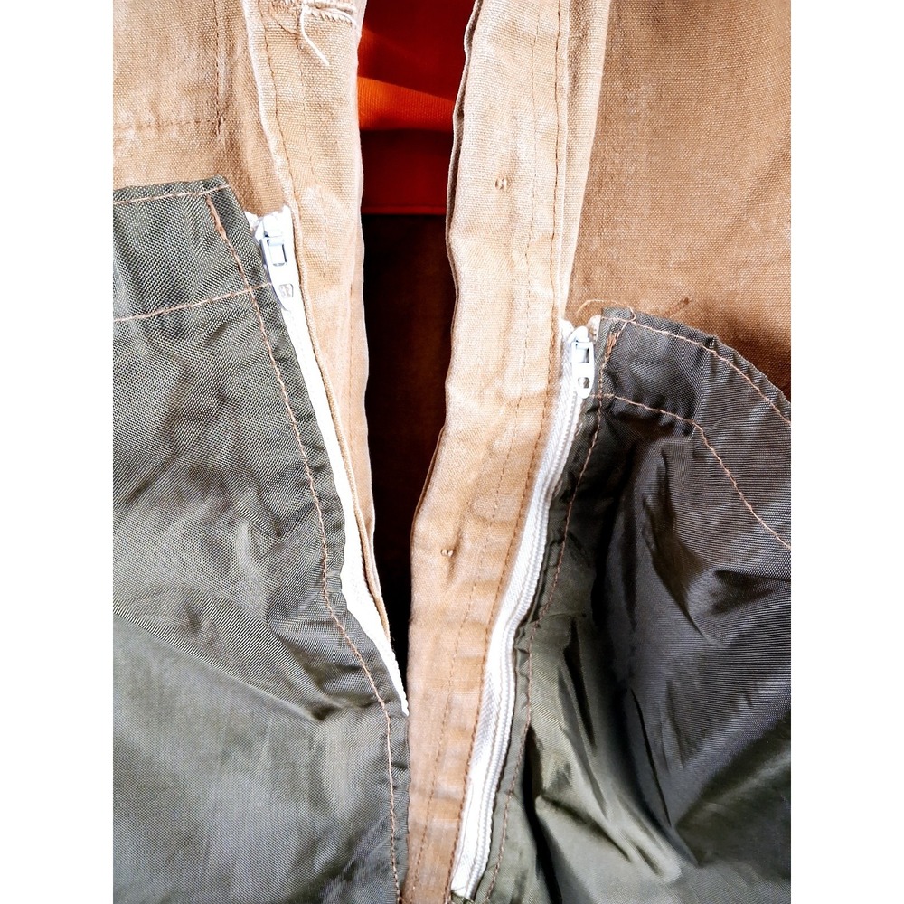 Vtg 80s SAFTBAK Hunting Jacket Duck Field Canvas Coat‎ L USA Biege Blaze Orange - Picture 11 of 12